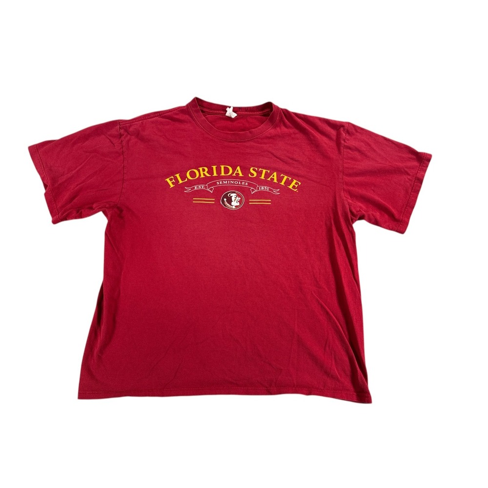 Vintage Florida‎ State University Seminoles T-Shirt Mens XL Red Made in USA 90s
